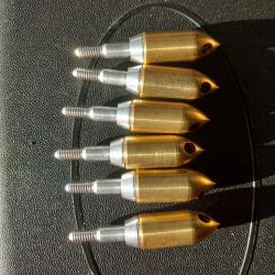 Lot de 6 pointes de fl&egrave;ches alu cuivre chasse