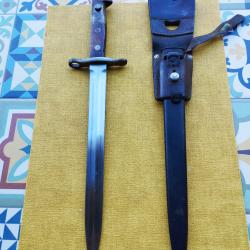 baionnette Suisse ELSENER SCHWYZ avec fourreau et porte fourreau