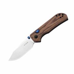 Couteau Kizer Nice Guy Lame Acier AEB-L Satin Manche Micarta Brown Button Liner Lock KIV3011BCA1