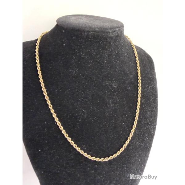 Jolie chaine or 18 carats - 43 cm - collier maille corde
