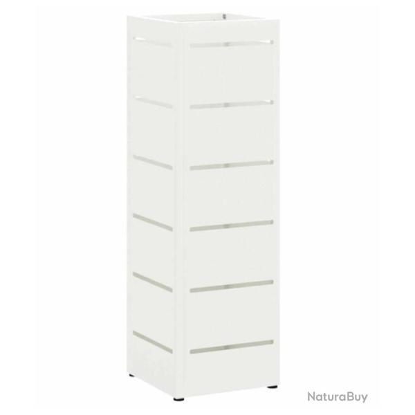Porte parapluie acier blanc 15,5x15,5x49 cm rangement entr�e compact