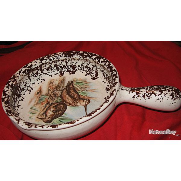 vide poche Vallauris decor "b�casse" diametre 14 cm hauteur 5 cm