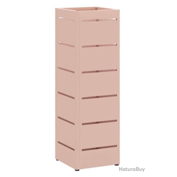 Porte parapluie acier rose 15,5x15,5x49 cm rangement entr�e compact