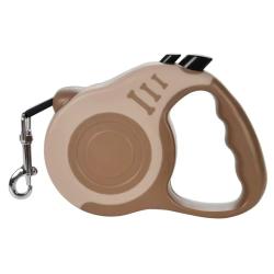 Laisse Automatique 5 m&egrave;tres pour chien Coloris CAF&Eacute;