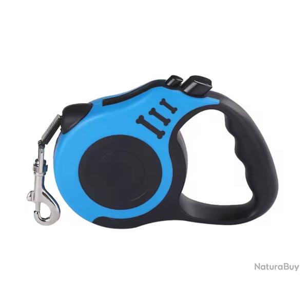 Laisse Automatique 5 m�tres pour chien Coloris BLEU
