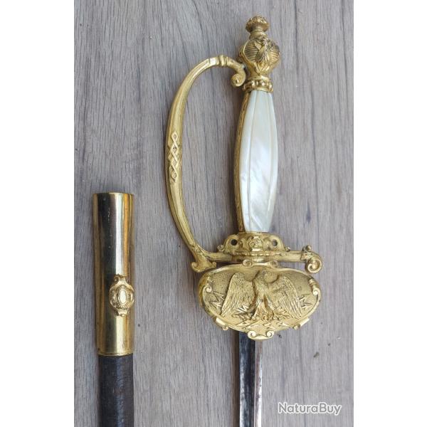 Ep�e d'officier IIe Empire Napol�on III Poudres et Salp�tres