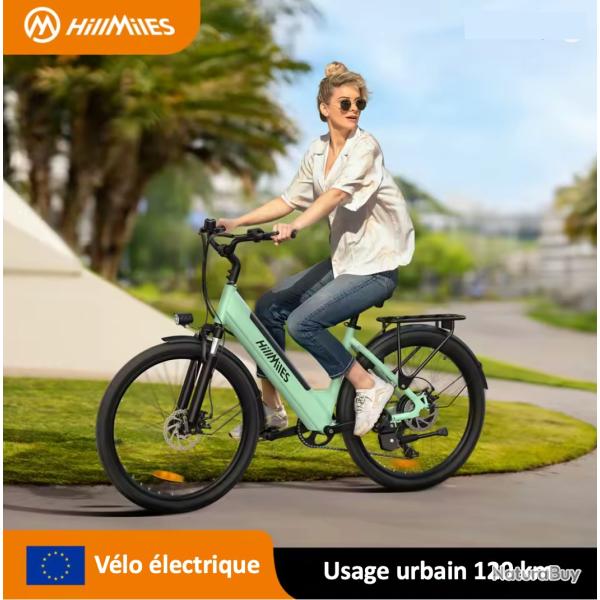 Mile City 1 26" E-Bike v�lo �lectrique pour les d�placements urbains, port�e 120 km, moteur 250 W,
