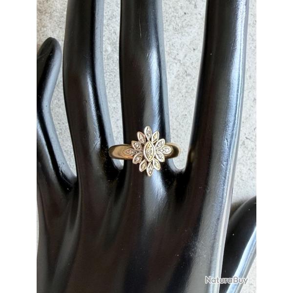 Bague Margueritte or 18 carats et diamants - taille 57