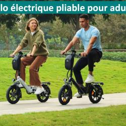V&eacute;lo &eacute;lectrique pliable pour adulte, 14 pouces, batterie 36 V 10,4 Ah, moteur 250 W, vitesse maxi 25