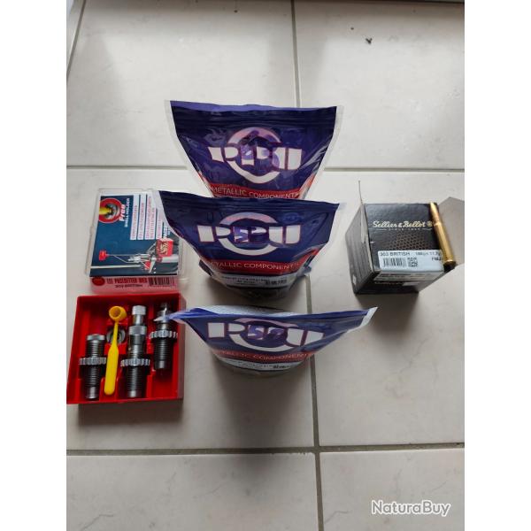 Lot cat�gorie C compos� outils douilles pour rechargement 303 Britich.