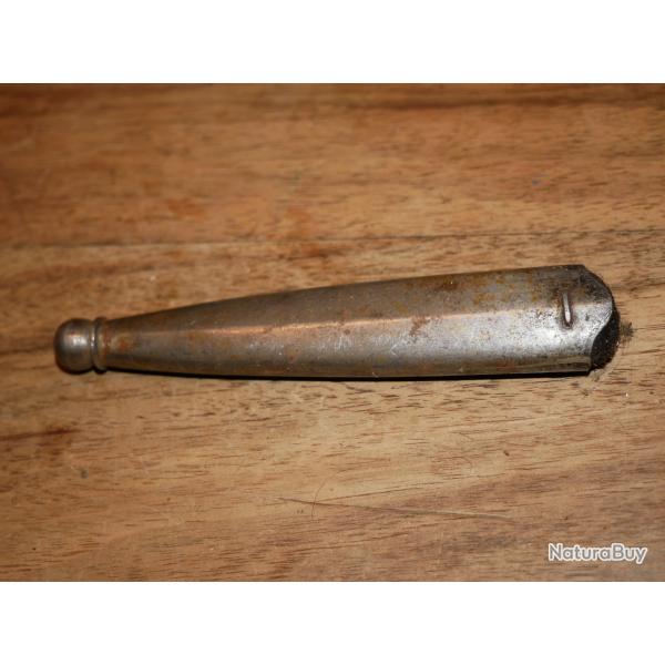 Bouterolle de fourreau d'�p�e nickel� section losangique