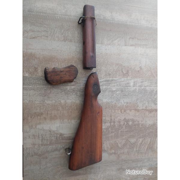 THompson Modele 28 M1A1 100% originale les 3 garnitures bois