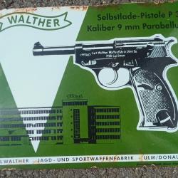 PLAQUE EMAILLEE PISTOLET P 38 WALTHER