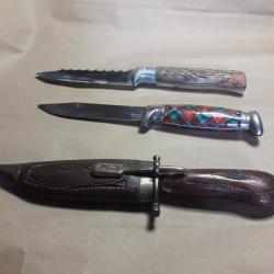 Lot de 3 couteaux fixes anciens