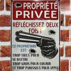 Plaque M&eacute;tallique Alu PROTECTION ENCHERE 1 EURO