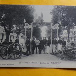 CARTE POSTALE&nbsp;GUERRE DE 14 : CAMP DE CHALONS , QUARTIER DES " VOLANTS " , ETAT VOIR PHOTO&nbsp; . POUR TO