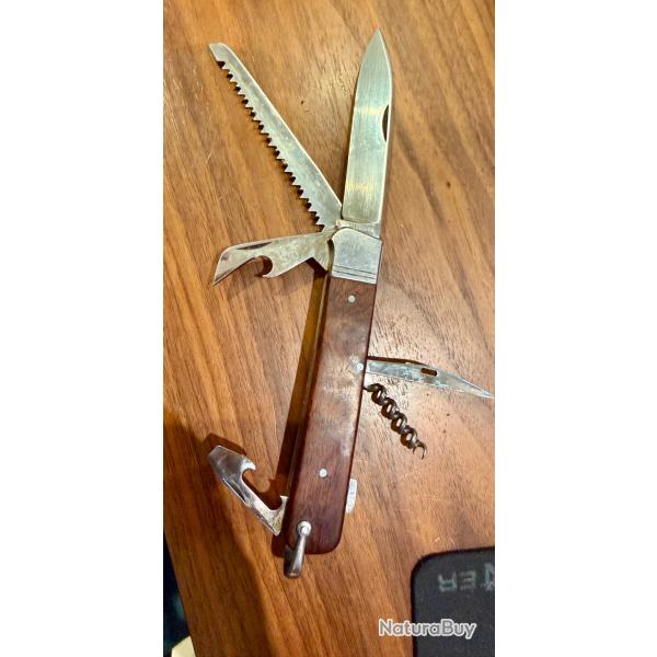 Couteau chasse p�che Florins manche palissandre 5 accessoires