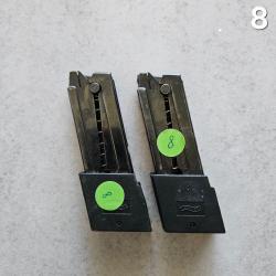 (8) Lot de 2 chargeurs pistolet Walther GSP calibre 32 S&W (5 coups)