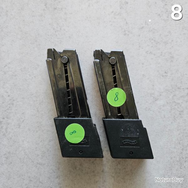 (8) Lot de 2 chargeurs pistolet Walther GSP calibre 32 S&W (5 coups)