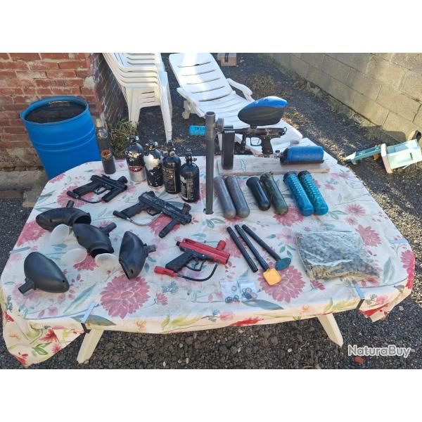 URGENT - GROS LOT PAINTBALL COMPLET � SAISIR - PRIX SACRIFI�