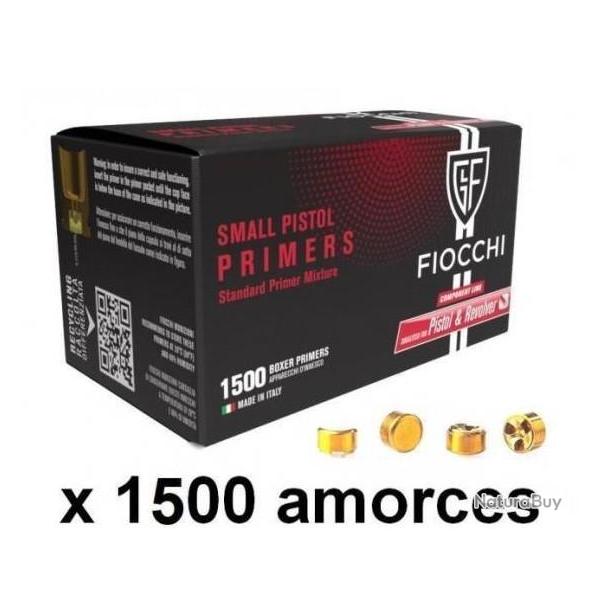 Promotion jusqu'au 10/01/2026 Amorces Fiocchi Small Pistol / 1500 � 99 euros frais de port compris