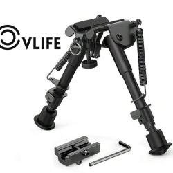 Bipied CVLife &agrave; fixation sur anneau de grenadi&egrave;re - r&eacute;glable de 15 &agrave; 23cm [100% aluminium]