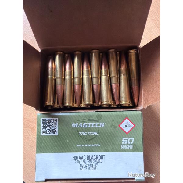 Lot de deux bo�tes 50 munitions 300 AAC BLACKOUT FMJ MAGTECH