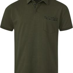 Polo avec d&eacute;tails d'animaux de la for&ecirc;t (Couleur: Vert/Noir, Taille: 4XL)