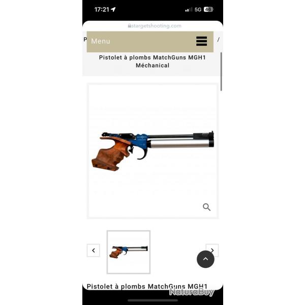 Pistolet Match Guyns 10 metres MG H1