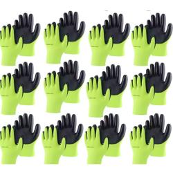 12 paires de gants de travail de s&eacute;curit&eacute; Jaune
