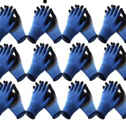 12 paires de gants de travail de s&eacute;curit&eacute; BLEU