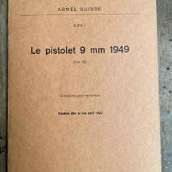 Tr&egrave;s rare manuel d'armurier Arm&eacute;e Suisse SIG P210 (P49)