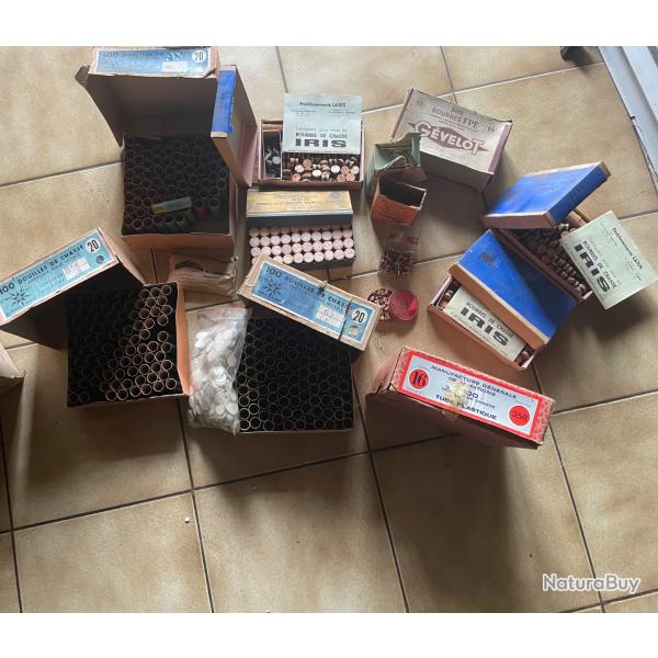 Lot rechargement pour cartouches de chasse cal 16 et 20