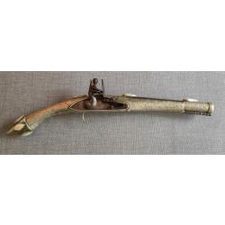 Pistolet &agrave; silex d&eacute;coratif balkans Ottoman dit " queue de rat "