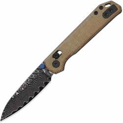 Couteau Kizer Begleiter 2.9 Lame Acier Damas Manche Micarta Brown Norplex Clutch Lock KIV34582CDA2