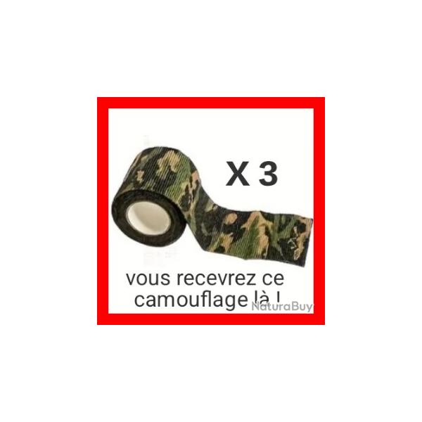 Lot 3 Rubans camouflage Foret