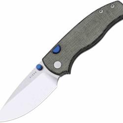 Couteau Kizer Glaux Lame Acier 14C28N Manche Micarta Black Norplex Button Liner Lock KIV3801A1