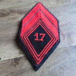 insigne tissu losange de bras caporal  17 eme r&eacute;giment du g&eacute;nie