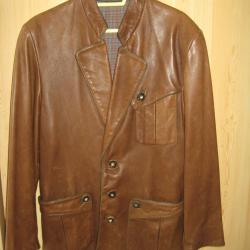 Veste autrichienne marron KETTNER en cuir d'agneau plong&eacute;
