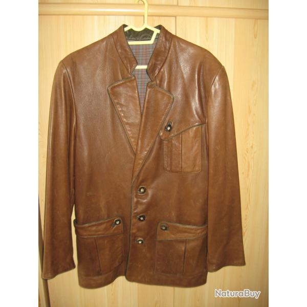 Veste autrichienne marron KETTNER en cuir d'agneau plong�