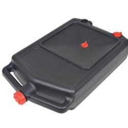 R&eacute;cipient huile us&eacute;e plastique noir 10L portable &eacute;tanche transport facile