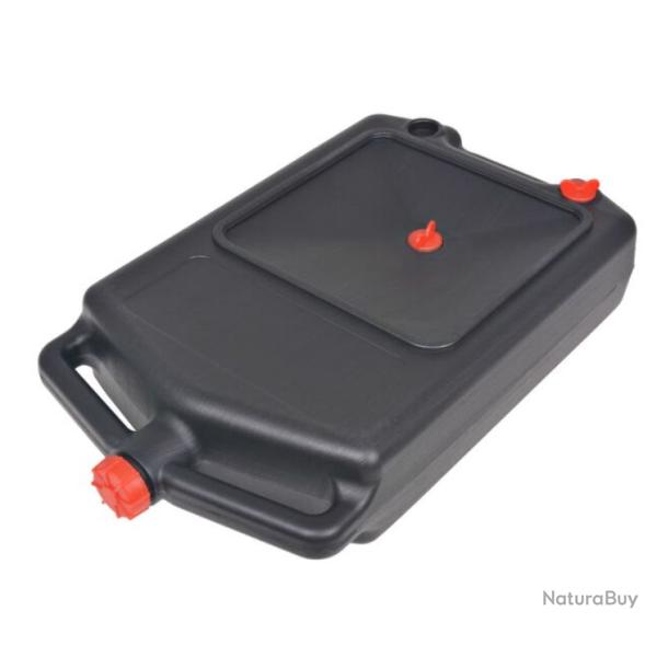 R�cipient huile us�e plastique noir 10L portable �tanche transport facile
