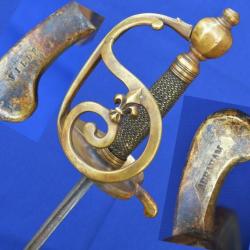 SABRE D'OFFICIER DE GRENADIERS D'INFANTERIE MODELE REGLEMENTAIRE DE 1750 lame Bretteur - FR ANCIEN R