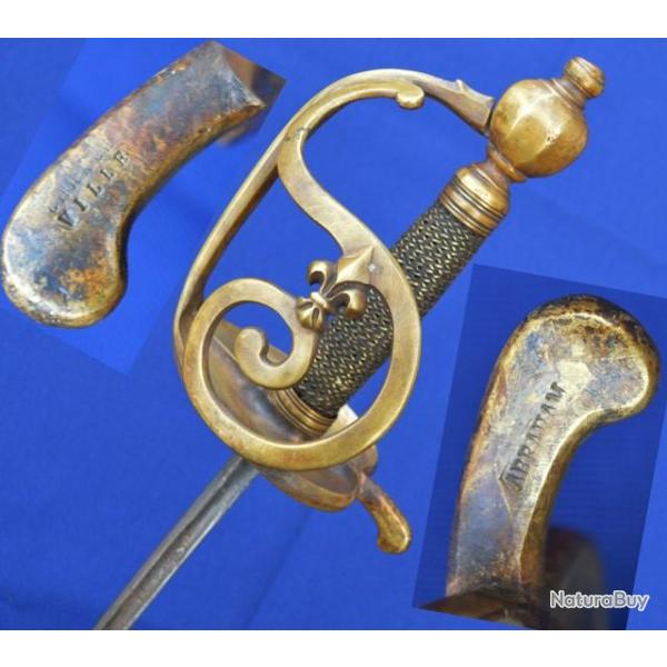 SABRE D'OFFICIER DE GRENADIERS D'INFANTERIE MODELE REGLEMENTAIRE DE 1750 lame Bretteur - FR ANCIEN R