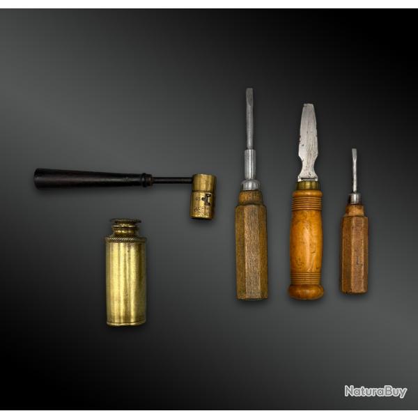 Ensemble / NECESSAIRE d'outils pour pistolet et balle [SANS PRIX DE RESERVE]