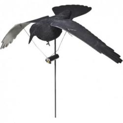Corbeau &eacute;lectrique &agrave; ailes battantes 6V Stepland - Blette r&eacute;aliste anti-UV pour chasse des corvid&eacute;s