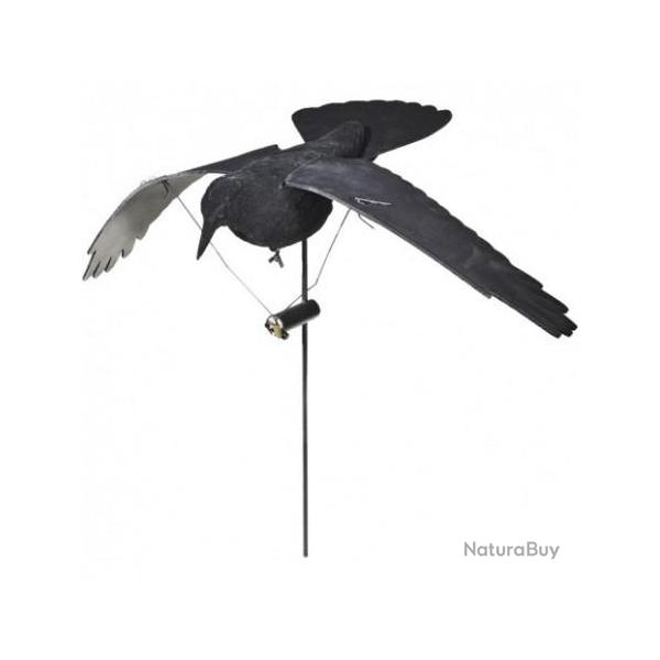 Corbeau �lectrique � ailes battantes 6V Stepland - Blette r�aliste anti-UV pour chasse des corvid�s