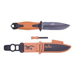 COUTEAU IGNITE FIXE NOIR/ORANGE