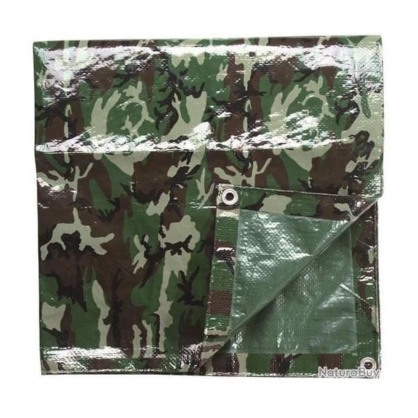 B�che agricole camouflage Woodland 1.9x3 m avec oeillets