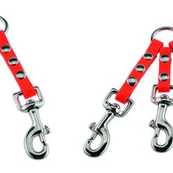 Coupleur double ou triple pour chiens - Helen Baud Orange, 20cm (L) x 1,3cm (l)